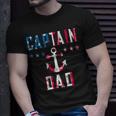 Mens Patriotic Captain Dad American Flag Boat Owner 4Th Of July Unisex T-Shirt Gifts for Him