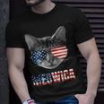 Meowica Funny Cat Patriotic Usa Shirt American Flag 544 Trending Shirt Unisex T-Shirt Gifts for Him