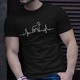 Minimalist Heartbeat Cropped Great Dane Unisex T-Shirt Gifts for Him