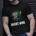 Night Owl Moon Cartoon Funny Unisex T-Shirt Gifts for Him