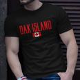 Oak Island Canada Flag Vintage Red Text Unisex T-Shirt Gifts for Him