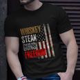 Patriotic American Flag Whiskey Steak Guns And Freedom Unisex T-Shirt Gifts for Him