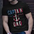 Patriotic Captain Dad American Flag Boat Owner 4Th Of July V2 Unisex T-Shirt Gifts for Him