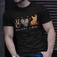 Peace Love Corgi Funny Corgi Dog Lover Pumpkin Fall Season V4 Unisex T-Shirt Gifts for Him