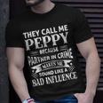 Peppy Grandpa They Call Me Peppy Because Partner In Crime Makes Me Sound Like A Bad Influence T-Shirt Gifts for Him