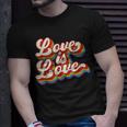 Rainbow Vintage Love Is Love Lgbt Gay Lesbian Pride Unisex T-Shirt Gifts for Him