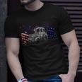 Red White Blue Tractor Usa Flag 4Th Of July Patriot Farmer Unisex T-Shirt Gifts for Him