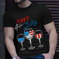 Red Wine Blue 4Th Of July Wine Red White Blue Wine Glasses V4 Unisex T-Shirt Gifts for Him