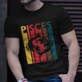 Retro Pisces Zodiac Sign February March Birthday Gift Pisces Unisex T-Shirt Gifts for Him