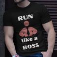 Run Like A Boss Funny Quote Unisex T-Shirt Gifts for Him