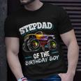 Stepdad Of The Birthday Boy Matching Family Monster Truck Unisex T-Shirt Gifts for Him
