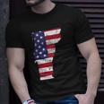 Vermont Map State American Flag 4Th Of July Pride Tee Unisex T-Shirt Gifts for Him