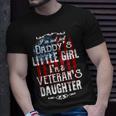 Veteran Im Veterans Daughter Not Just Daddys Little Girl Vintage American Flag Veterans Da Navy Soldier Army Military Unisex T-Shirt Gifts for Him