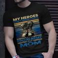 Vintage Veteran Mom My Heroes Dont Wear Capes Army Boots T-Shirt Unisex T-Shirt Gifts for Him