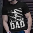 Womens Lacrosse Sports Lover American Flag Lacrosse Dad 4Th Of July Unisex T-Shirt Gifts for Him