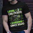 Womens Level 2 Unlocked Awesome 2020 Video Game 2Nd Birthday Unisex T-Shirt Gifts for Him
