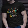 Womens My Greatest Blessing Calls Me Bruh Retro Mothers Day Unisex T-Shirt Gifts for Him