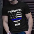 Womens Thin Blue Line Flag Law Enforcement Officer Proud Aunt Unisex T-Shirt Gifts for Him