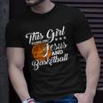 Womens This Girl Runs On Jesus And Basketball Christian Gift Unisex T-Shirt Gifts for Him