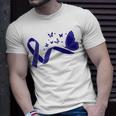 Alopecia Warrior Butterfly Blue Ribbon Alopecia Support Alopecia Awareness Unisex T-Shirt Gifts for Him