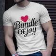 Baby Shower Text Design Bundle Of Joy Heart Unisex T-Shirt Gifts for Him