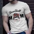 Bleached Baseball Mom Messy Bun Player Mom Mothers Day Unisex T-Shirt Gifts for Him