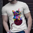 Cute Cat Gift For Kitten Lovers Colorful Art Kitty Adoption Unisex T-Shirt Gifts for Him