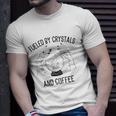 Fueled By Crystals And Coffee Witch Spells Chakra Unisex T-Shirt Gifts for Him
