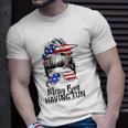Funny Messy Bun Having Fun American Flag Merica 4Th Of July Unisex T-Shirt Gifts for Him