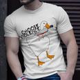 Goose With Knife Sticker Goose Sticker Funny Quotes Funny Animal Stickerspeace Was Never An Option Unisex T-Shirt Gifts for Him