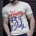 Happy 4Th Of July Dark Red Blue Text Unisex T-Shirt Gifts for Him