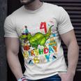 Kids Rawr Im 4Th Birthday Boy Dinosaur T-Rex 4 Years Old Unisex T-Shirt Gifts for Him