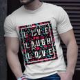 Live Laugh Love Inspiration Cool Motivational Floral Quotes Unisex T-Shirt Gifts for Him