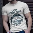 Lucky Fishing Shirt Do Not Wash Fisherman Dad Blue Unisex T-Shirt Gifts for Him