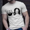 Man With Beard And Glasses With Woman Wavy Hair Unisex T-Shirt Gifts for Him