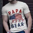 Mens American Flag Papa Bear 4Th Of July Usa Patriotic Dad Unisex T-Shirt Gifts for Him
