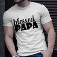Mens Papa Grandpa Proud New Dad Blessed Papa Fathers Day Unisex T-Shirt Gifts for Him