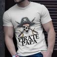 Mens Pirate Papa Captain Sword Gift Funny Halloween Unisex T-Shirt Gifts for Him