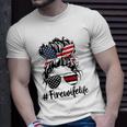 Mom Life And Fire Wife Firefighter Patriotic American Unisex T-Shirt Gifts for Him