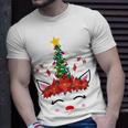 New Christmas Unicorn Face Santicorn Poinsettia Crown Cute V2 Unisex T-Shirt Gifts for Him