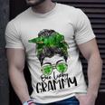 One Lucky Grammy Messy Bun Lucky Shamrock St Patricks Day Unisex T-Shirt Gifts for Him