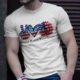 Peace Love America Flag Sunflower 4Th Of July Memorial Day Unisex T-Shirt Gifts for Him