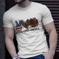 Peace Love America Sunflower Leopard Usa Flag 4Th Of July Unisex T-Shirt Gifts for Him