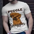 Puggle Dog Snuggles Funny Cute Pug Beagle Mom Dad Unisex T-Shirt Gifts for Him