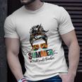 Sweet Summer Time 2Nd Grade Teacher Messy Bun Beach Vibes Unisex T-Shirt Gifts for Him