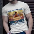 Turkey Happy Thanks Vegan Turkey Vintage Retro Unisex T-Shirt Gifts for Him