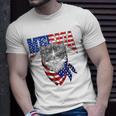 Womens Merica Cat Happy 4Th Of July American Flag Great Family Gift V-Neck Unisex T-Shirt Gifts for Him