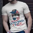 Yes Im An Ultra Maga Girl Proud Of It Usa Flag Messy Bun Unisex T-Shirt Gifts for Him