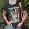 4Th Of July Proud To Be An Americat Us American Flag Cat Unisex T-Shirt Gifts for Old Men