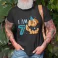 7Th Birthday Boy Dog Puppy Children Im 7 Birthday Party Unisex T-Shirt Gifts for Old Men